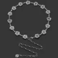 Chaîne de taille en métal argenté rétro ceinture rose style bohème pour femme accessoire - Style Rose Argent (18)