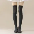 Dunkelgraue Overknee-Strümpfe für Cosplay, Partys und den Alltag. Weich und dehnbar. - Dunkelgrau Überknie