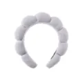 Weiches Pluesch Cloud Haarband fuer Damen, bequemes gepolstertes Spa Make-up Haarband grau. - Grau