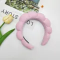 Rosa gepolsterte Cloud Haarreif für Damen, weicher Stoff Haarreif für Gesichtswäsche und Alltag. - Rosa