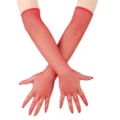 Rote lange Netz-Handschuhe Spitzen-Mesh Ellenbogen-Handschuhe für Cosplay Party Karneval - Überellenbogenlänge / Rot