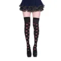 Halloween Overknee Strümpfe schwarz süßes Kürbis Muster Schenkelhohe Socken für Party Damen. - Kürbis-Stil / Einheitsgröße