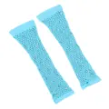 Hellblaue Strass Netz Handschuhe elastische Mesh Party Armstulpen für Frauen Retro - Himmelblau