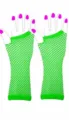 Neon grüne Netz-Fingerschloße lange Netzhandschuhe Armstulpen für Damen Rave Party Kostüm - Grün