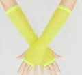 Neon grüne Netz-Armstulpen, lange fingerlose Netzarmbänder für Sonnenschutz und coole Streetwear. - Gelb