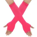 Pinkfarbene gestrickte fingerlose Armwärmer und lange Ärmel für Cosplay und tägliche Wintermode - Rosenrote Armstulpen