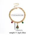 Bracelet charms sapin de noel en acier inoxydable dore bijoux de fete avec clochettes rouges et vertes - Pendentif Arbre de Noël / Or