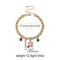 Bracelet à charms en acier inoxydable de Noël avec pendentif bonhomme de neige et cloches. - Pendentif bonhomme de neige / Or