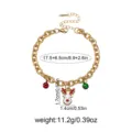 Bracelet de renne de Noël en acier inoxydable avec cloches, couleur or, longueur réglable. - Pendentif Renne / Or
