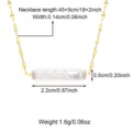 Detalle de collar de perlas de agua dulce con un colgante de barra de 2,2 cm y cadena dorada - Collar Individual