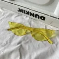 Transparente gelbe Cat-Eye Sonnenbrille Y2K futuristischer Punk Stil Bonbon Jelly Mode Brille. - Hellgelb