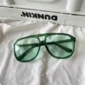 Grüne transparente Piloten-Sonnenbrille Bonbon-Farbe Dopamin Street-Style Sonnenbrille - Fliegermodell (WF5181) / Grün