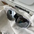 Große Schildsonnenbrille für Outdoor-Radsport und Bergsteigen mit silbernen verspiegelten Gläsern. - Grau (Ski-Stil Weißer Rahmen Graue Gläser)