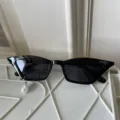 Moderne schwarze Cat-Eye Sonnenbrille mit Perlen Anhanger stylische Trend Brille fur Damen - Spitzer Dreieckiger Rahmentyp (Mit Wassertropfen-Perlenanhänger)