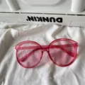 Rosa transparente Oversize-Sonnenbrille, trendige Bonbonfarben Brille für Streetstyle und Fotos. - Gelee Großer Rahmen / Fuchsia