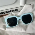 Schicke hellblaue quadratische Sonnenbrille für Damen, trendiger UV-Schutz für den Alltag. - Hellblau Großes Quadrat