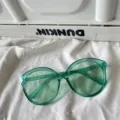 Transparente grüne ronde zonnebril in snoepkleur dopamine stijl voor trendy dames modeoutfit. - Gelee Großer Rahmen / Grün