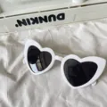 Weiße herz sonnenbrille vintage süße herzchen sonnenbrille modische retro brille damen - Schräges Herz-Stil / Weiß