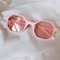 Retro rosa hexagonale Sonnenbrille für Damen, modische UV-Schutz Sonnenbrille im Alltag. - Sechseck Rosa