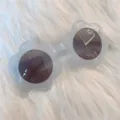 Niedliche blumenförmige Sonnenbrille für Damen, trendige hellblaue Ästhetik Brille, UV-Schutz. - Blume Hellgrau
