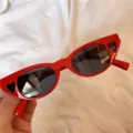 Rote ovale Sonnenbrille Detailaufnahme, Herz-Ausschnitt-Rahmen, stilvolles Sommer Accessoire. - Rand Herz Rot