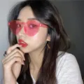 Randlose rosa transparente Sonnenbrille, Vintage Jelly Farbe Retro Brille für Sommer Party. - Rosa