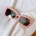 Rosa retro quadratische Sonnenbrille für Damen, trendige Cat-Eye-Fassung Variante. - Rechteck rosa verspiegelte Gläser