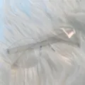 Transparente rahmenlose Katzenaugen Sonnenbrille Klare Mode Brille Trendige Variante Stil - Einilige ovale Brille in Transparent