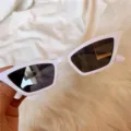 Weisse retro katzenauge sonnenbrille schmaler rahmen vintage damen sonnenbrille fuer den alltag - Spitzes Dreieck in Weiß