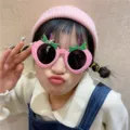 Cute pink strawberry shaped sunglasses for kids, funny party eyewear and photo prop. - Pink Strawberry