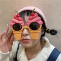 Funny ice cream novelty sunglasses for party photo props, creative kids costume eyewear. - Pink Ice Cream