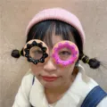 Novelty donut shaped party glasses funny photo booth props for birthday celebration kids decor. - Donut