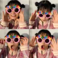 Fun pink birthday party glasses with cute balloon letters, perfect photo props and gifts. - Pink Balloon