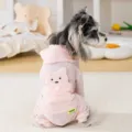 Cute pink pet jumpsuit for small dogs, breathable ice silk summer dog clothes with bear pocket. - S (Recommended Weight 1.25-2kg) / Auli Pink
