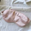 Roze zijden slaapmasker om te slapen, zacht verduisterend oogmasker voor dames en heren rust. - Champagneroze