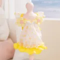 Grazioso vestito floreale per cuccioli cani di taglia piccola chiffon traspirante - XS (Peso consigliato 0,5-1,5 kg) / Maniche a volant gialle