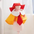 Cute pet cat cape costume with hat tie yellow red design breathable spring summer apparel - XS (Recommended Weight 1-3 lbs) / Red Cloak | Hat