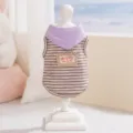 Zomer hondenvest ademend gestreept huisdierkleding kleine katten puppy's paars top - Paarse gestreepte vest | Populair item
