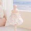 Süßes Blumen Haustier Prinzessin Kleid mit Gänseblümchen Trägern, perfekte Sommerkleidung für Hunde. - XXL (Empfohlenes Gewicht 15-20斤) / Lila Schleifenkleid