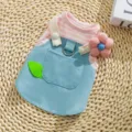 Bonito vestido de princesa para mascotas primavera verano peto de mezclilla cachorro gato ropa - S (Peso recomendado 1,5-2,5 kg) / Vestidos / Flor Rosa