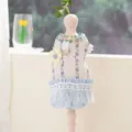 Frühling Sommer Haustier Spitzenkleid gestreift, süße Blumenstickerei Prinzessin Hundekleidung. - XXL (Empfohlenes Gewicht 15-20斤) / Blaues Fransen Westenkleid