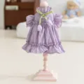 Vestido de mascota morado cachorro princesa falda con volantes y cinta tulipan perros - Tulipán Púrpura / XS (Peso recomendado 0,5-1,5 kg)