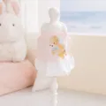 Schönes Sommer Haustier Kleid mit Bärenmuster und Spitze für kleine Hunde und Katzen. - Rosa Bär / XXL (Empfohlenes Gewicht 15-20斤)