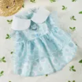 Vestido de princesa para pequeño perro de verano lindo cachorro floral azul ropa mascota - Girasol Azul / XS (Peso recomendado 0,5-1,5 kg)