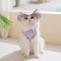 Purple cat cooling clothes and sun hat set, breathable pet apparel for summer daily wear. - Purple Cooling Vest | With Free Hat