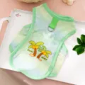 Ademend mesh huisdier zomerkleding vest voor honden en katten met schattige kokospalm print. - Groene palmboom
