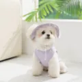 Simpatico gilet e cappello viola per cani di taglia piccola, vestiti estivi traspiranti - Gilet viola | Con cappello