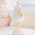 Süßes blaues Haustier-Sommerkleid mit Bären-Motiv und Spitzenbesatz für kleine Hunde und Katzen. - S / Blau Fliegender Bär