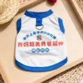 Gilet traspirante per cani estivi vestiti carini stampati per animali domestici cucciolo - XS / Blu Vintage
