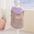 Frühling Sommer atmungsaktive Haustier Hundekleidung gestreift Welpe Weste für kleine - XXL (Empfohlenes Gewicht 15-20斤) / Tanktop / Lila Gestreift